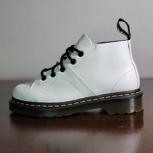 Dr. Martens Church Smooth Leather Monkey Boots White Brown Size 5 Combat Air New - Picture 3 of 16